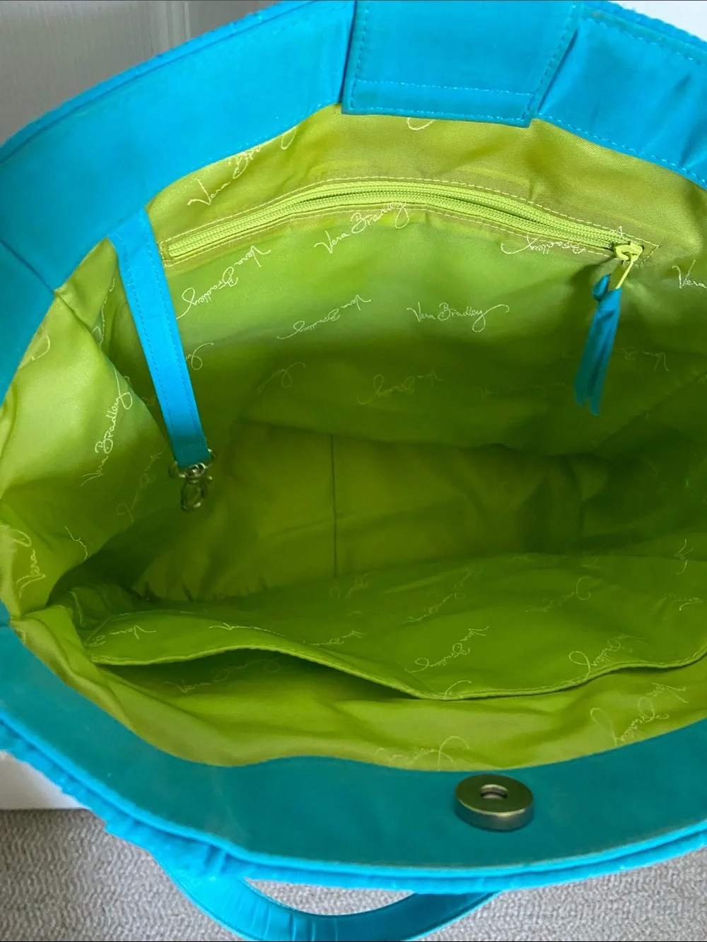 Vera Bradley Aqua Microfiber Tote